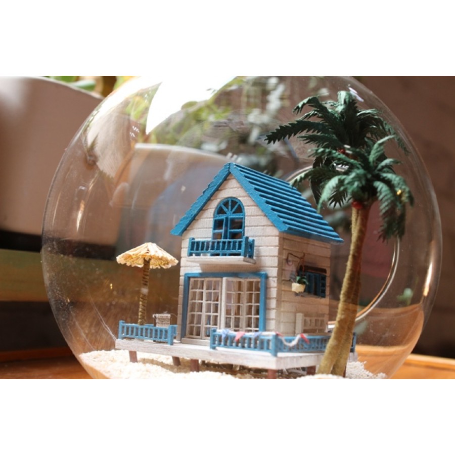 B-002 DIY  Miniature Dollhouse in Mini Glass Ball, Romantic Aegean sea 